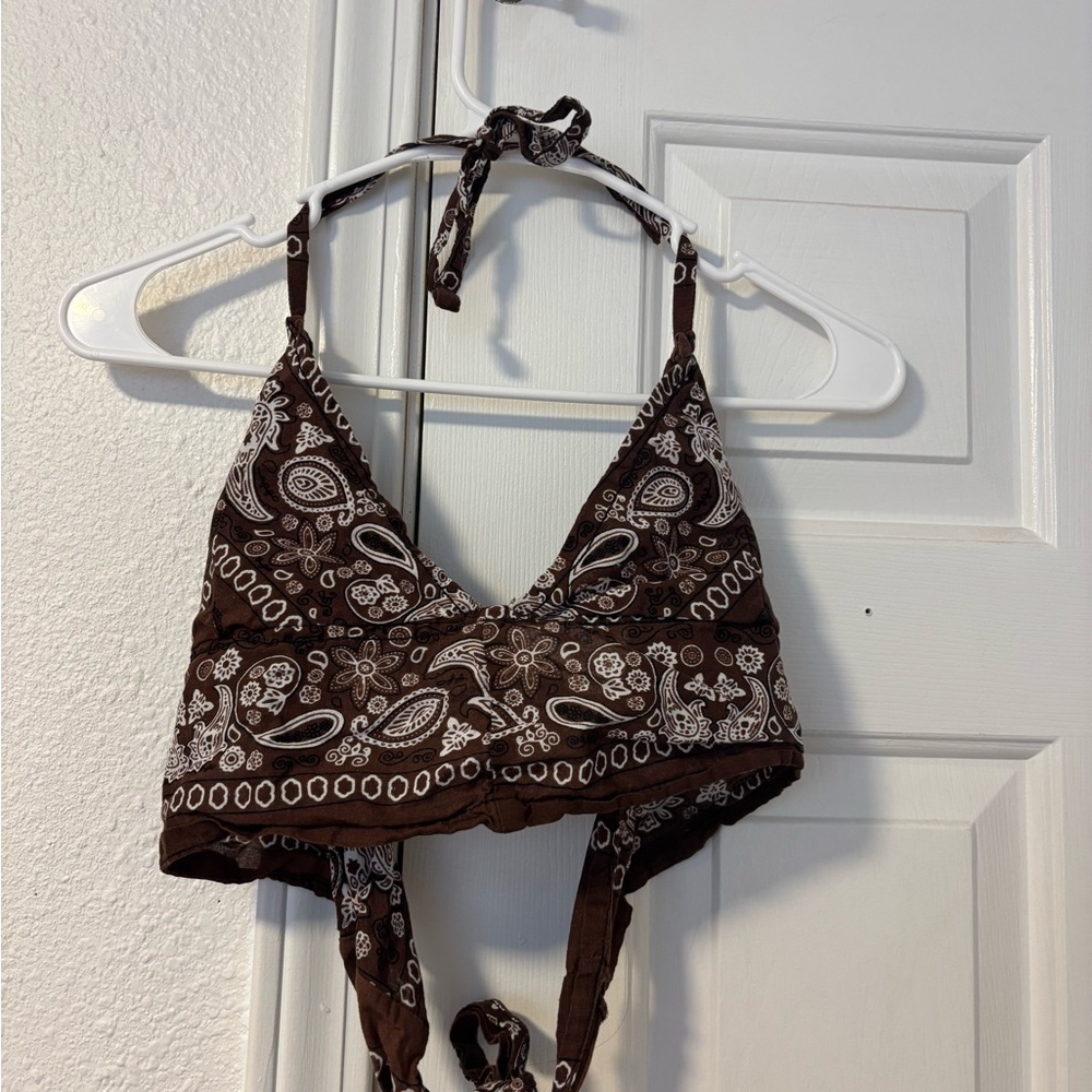 Brown bandana Top